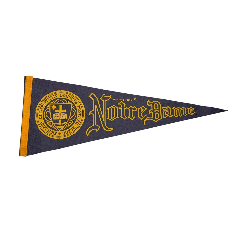 Vintage University of Notre Dame Fighting Irish Felt Pennant 1950s 29"
